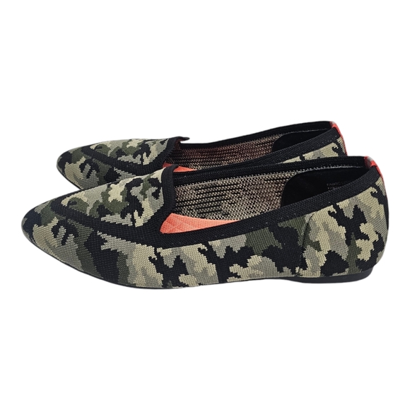 LIMITED EDITION - JUDY + BIRDIES Blackbird Camo Slip On Shoe Flats Womens 6.5 - Picture 4 of 9